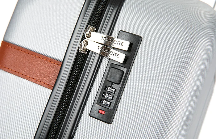 Faux Leather Strapped Abs Retro Luggage