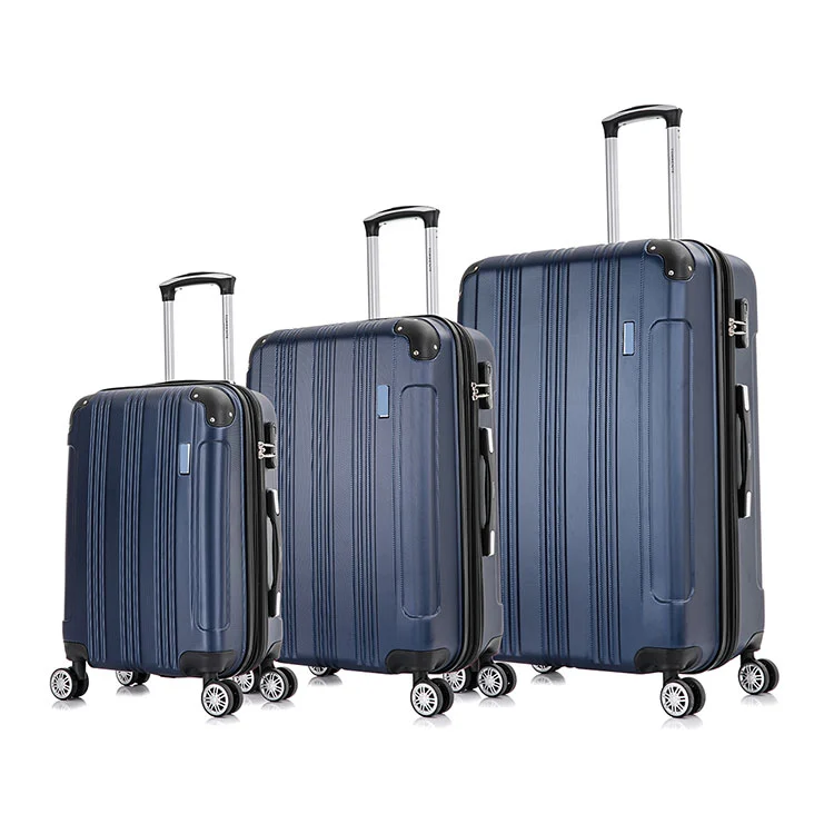 Segmented Striped Luggage ABS